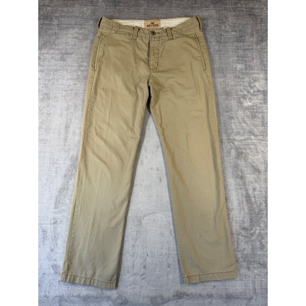 Hollister Pants Mens 30x32 Tan  Chino Khaki Button Fly Straight Leg Casual Y2K